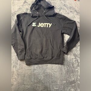 Jetty Black Pullover Hoodie with Chest Logo